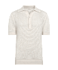 SUITSUPPLY  浅灰色钩针编织 Polo 衫