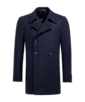SUITSUPPLY  Navy Checked Peacoat