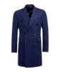 SUITSUPPLY  Mid Blue Herringbone Overcoat