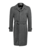 SUITSUPPLY  Dark Grey Herringbone Belted Overcoat