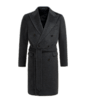 SUITSUPPLY  Dark Grey Belted Overcoat