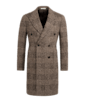 SUITSUPPLY  Manteau long marron à carreaux