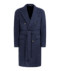 SUITSUPPLY  Abrigo azul intermedio con cinturón