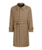 SUITSUPPLY  棕色和红色格纹束腰大衣
