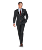 SUITSUPPLY  Dark Grey Herringbone Lazio Suit