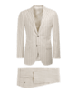 SUITSUPPLY  Light Brown Striped Lazio Suit