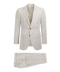 SUITSUPPLY  Light Brown Striped Lazio Suit