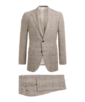 SUITSUPPLY  Light Brown Checked Lazio Suit