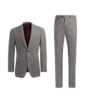 SUITSUPPLY  Burgundy Checked Havana Suit