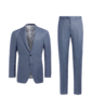 SUITSUPPLY  Light Blue Herringbone Havana Suit