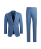 SUITSUPPLY  Light Blue Striped Jort Suit