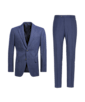 SUITSUPPLY  Mid Blue Houndstooth Tailored Fit Napoli Suit