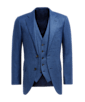 SUITSUPPLY  Mid Blue Houndstooth Three-Piece Lazio Suit