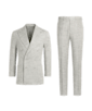 SUITSUPPLY  Light Grey Herringbone Tailored Fit Havana Suit