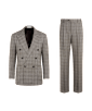 SUITSUPPLY  Dark Brown Checked Relaxed Fit Roma Suit