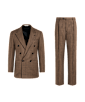 SUITSUPPLY  Mid Brown Checked Relaxed Fit Roma Suit