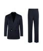 SUITSUPPLY  Navy Herringbone Relaxed Fit Roma Suit