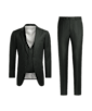 SUITSUPPLY  Dark Green Three-Piece Tailored Fit Lazio Suit
