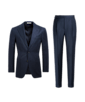 SUITSUPPLY  Mid Blue Striped Three-Piece Havana Suit