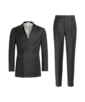 SUITSUPPLY  Dark Grey Striped Tailored Fit Havana Suit
