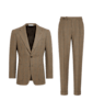 SUITSUPPLY  Garnitur Havana tailored fit brązowy w pepitkę