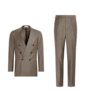 SUITSUPPLY  Taupe Herringbone Perennial Tailored Fit Havana Suit