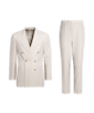 SUITSUPPLY  Off-White Striped Tailored Fit Havana Suit