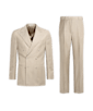SUITSUPPLY  Havana Anzug sand Fischgrätmuster Tailored Fit