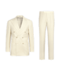 SUITSUPPLY  Costume Havana coupe Tailored blanc cassé à chevrons