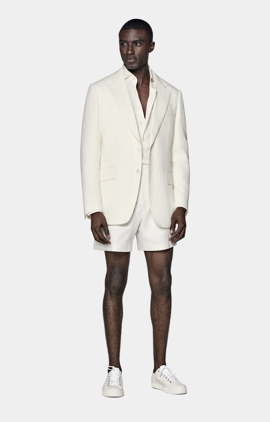 Milano 米白色合体身型西装外套