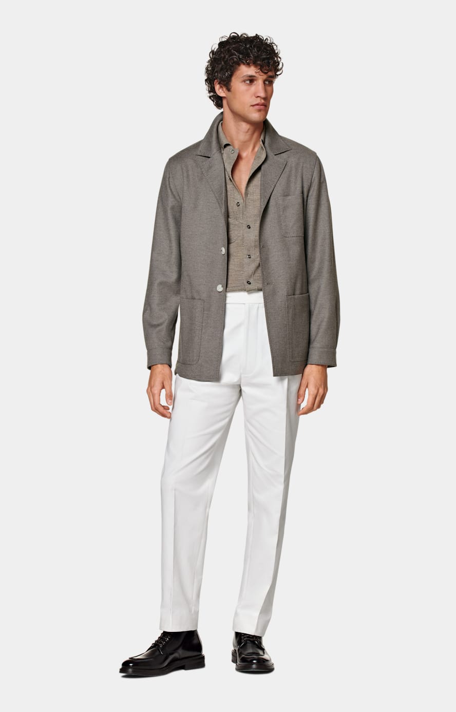 Taupe Relaxed Fit Shirt-Jacket