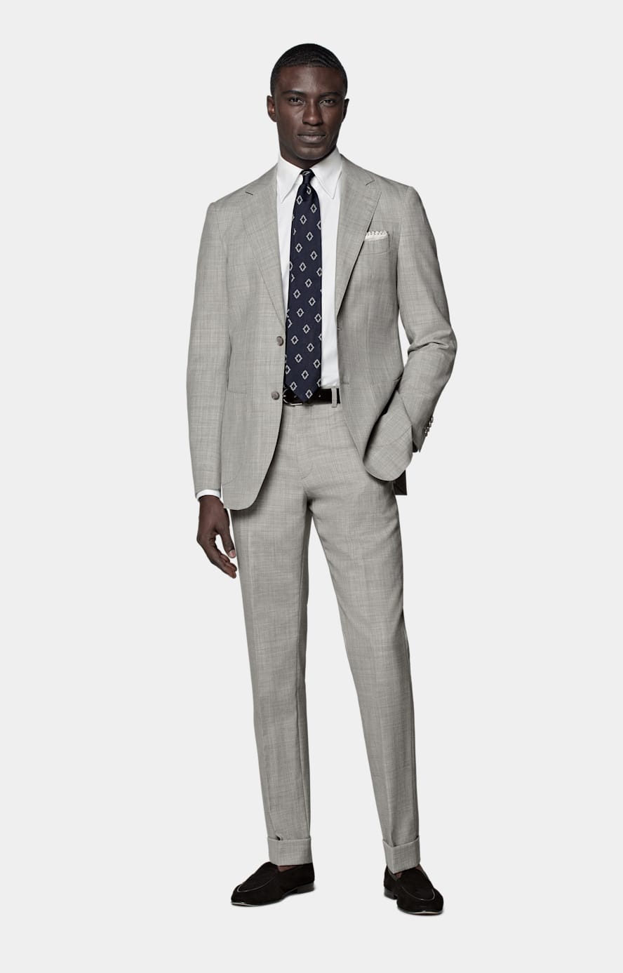  Havana Perennial ljusgrå kostym med tailored fit
