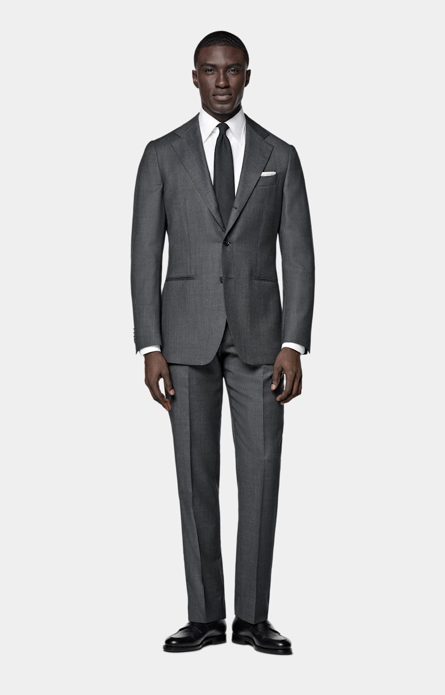  Dark Grey Tailored Fit Havana Suit