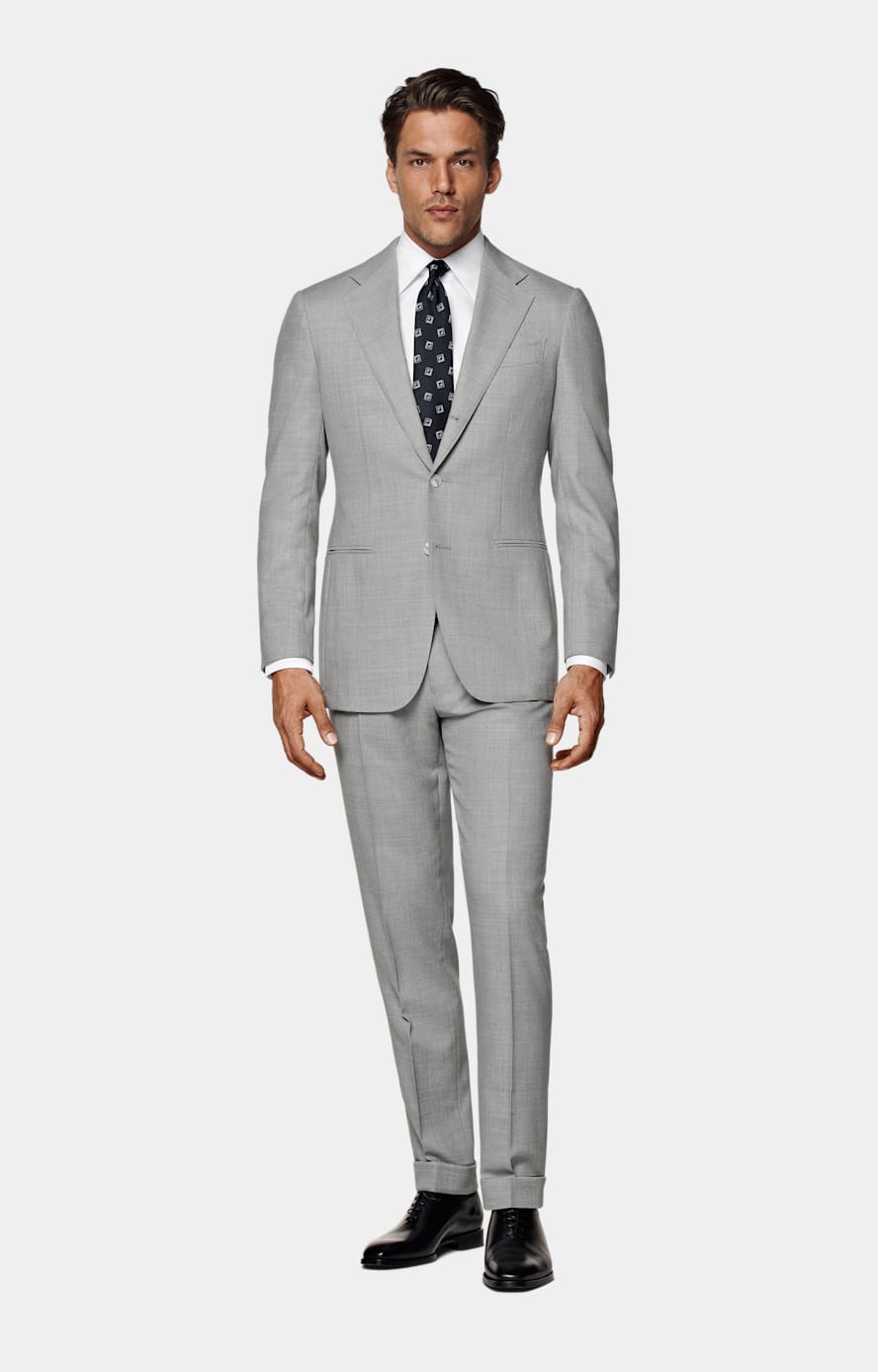 Light Grey Tailored Fit Havana Suit