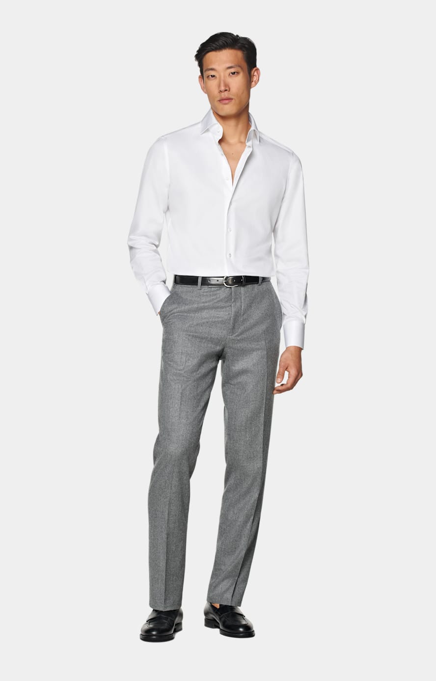 Chemise coupe Tailored en twill blanche