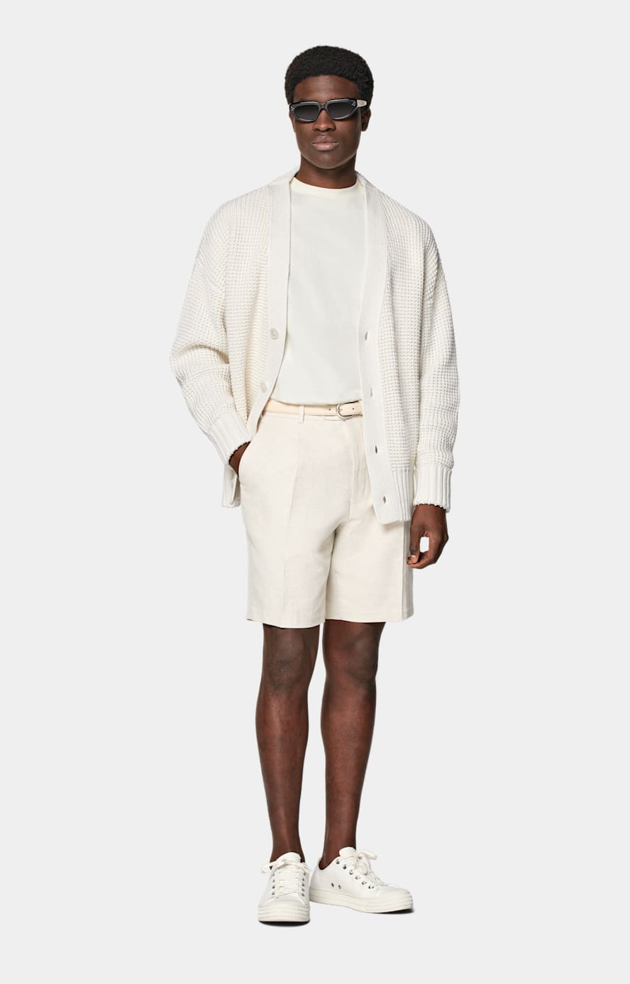Sand Pleated Firenze Shorts