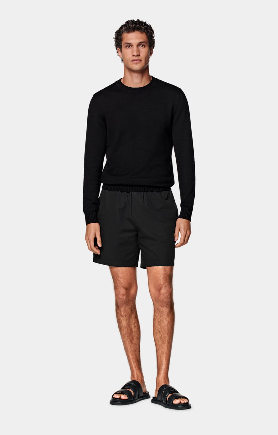 Black Straight Leg Shorts