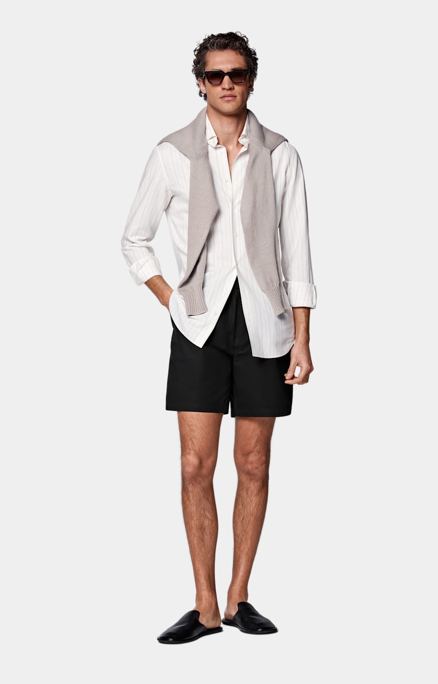 Pantaloncini neri straight leg