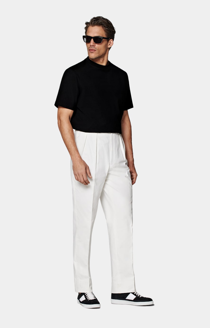 Mira Hose off-white wide Leg tapered