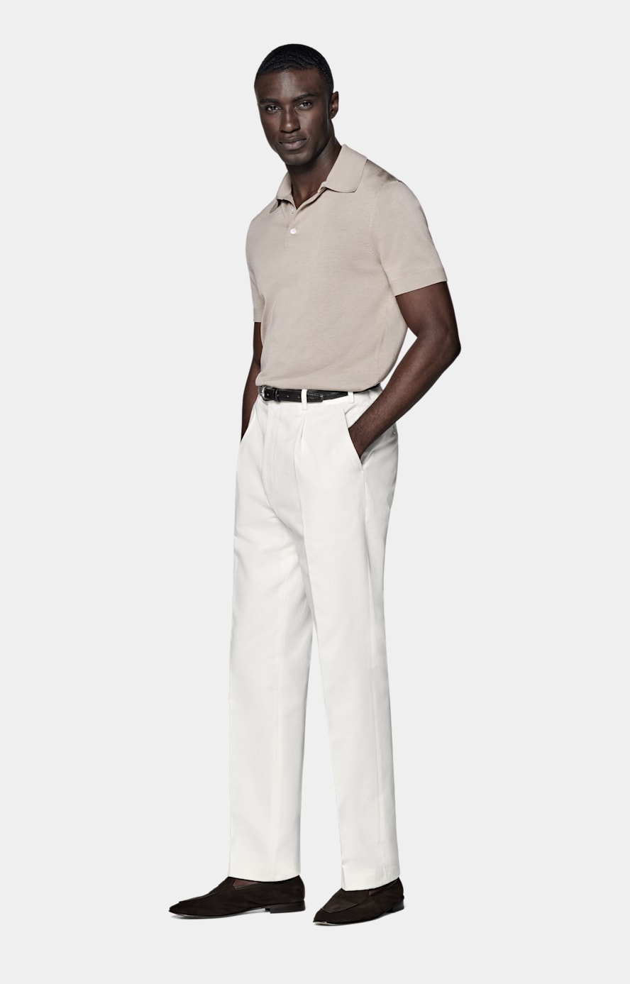 Firenze Hose off-white wide Leg tapered