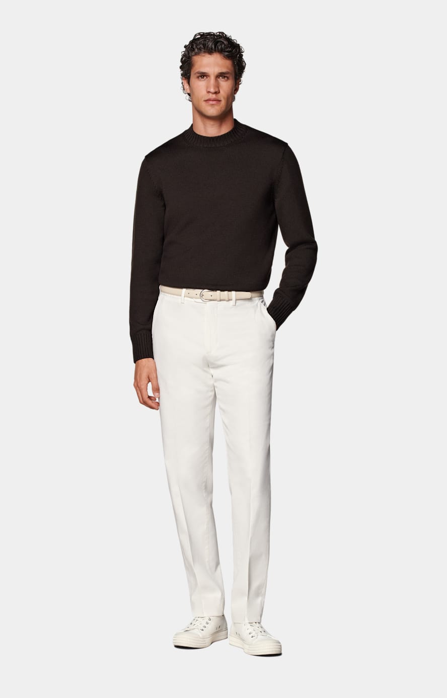 Chino Slim Leg Straight blanc cassé