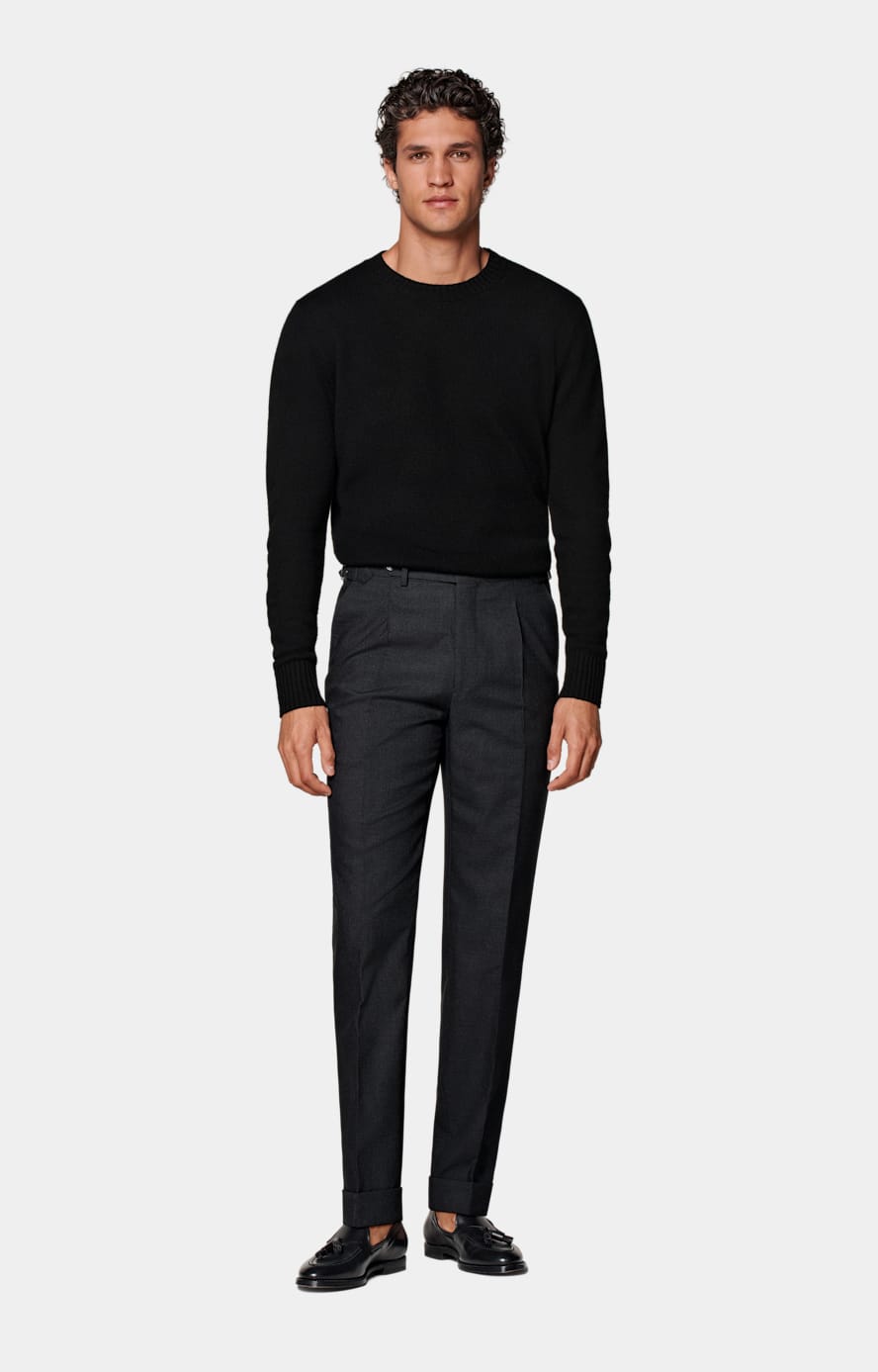 Black trousers slim leg top