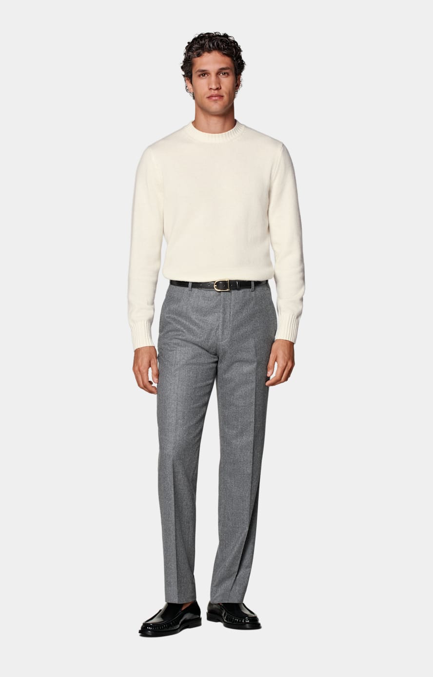 Mid Grey Straight Leg Trousers