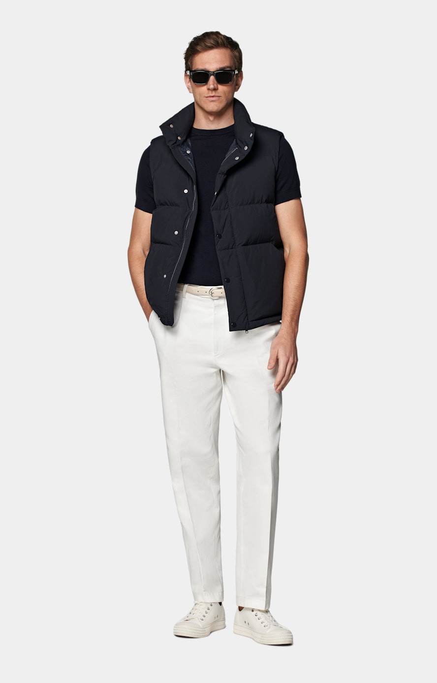 Navy Padded Zip Vest