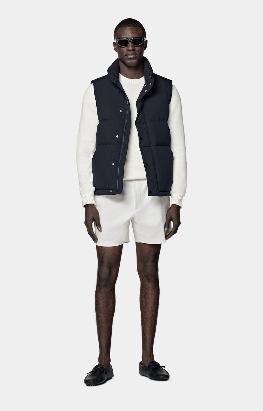 Navy Padded Zip Vest