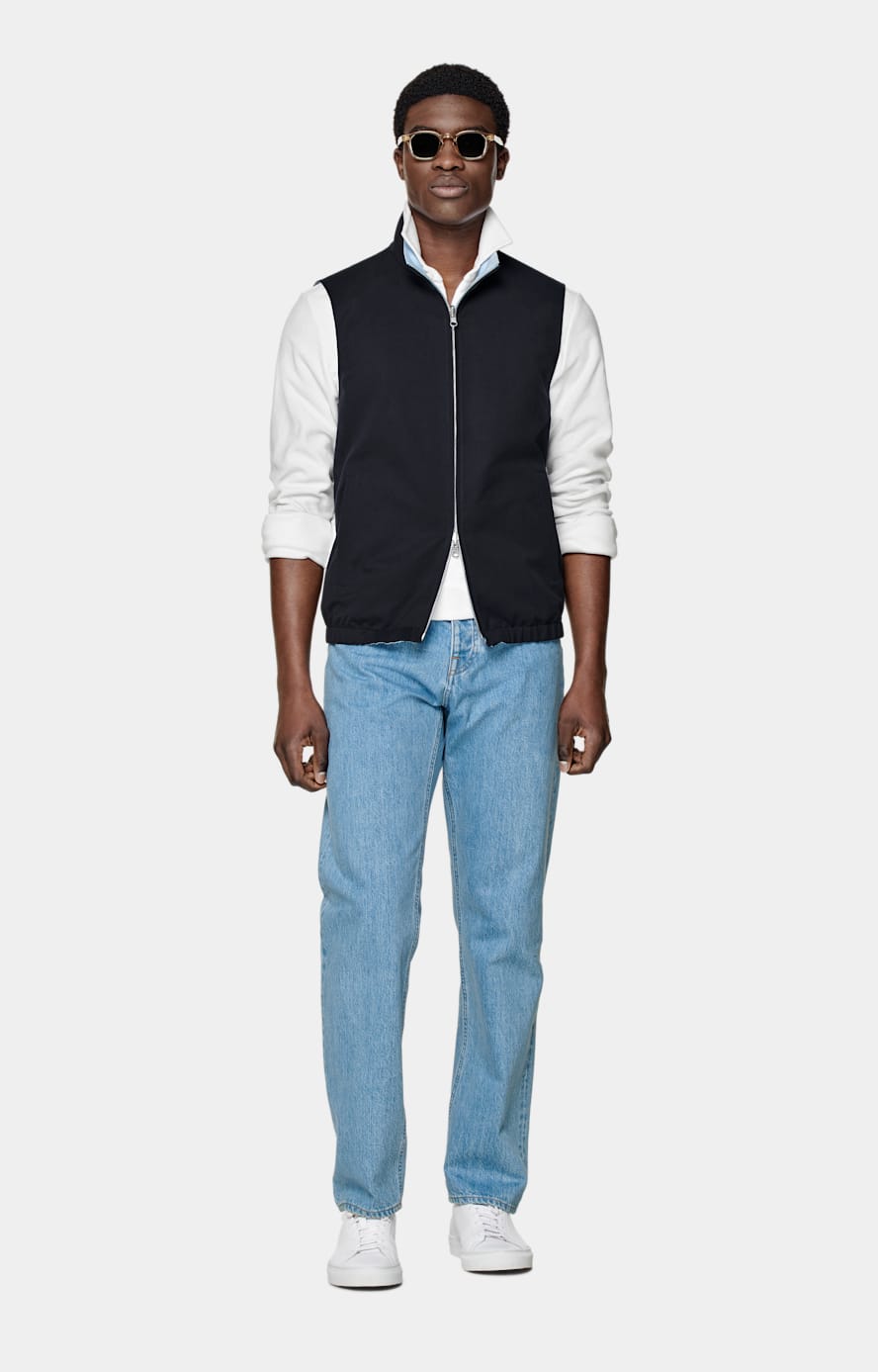 Navy & Light Blue Reversible Vest