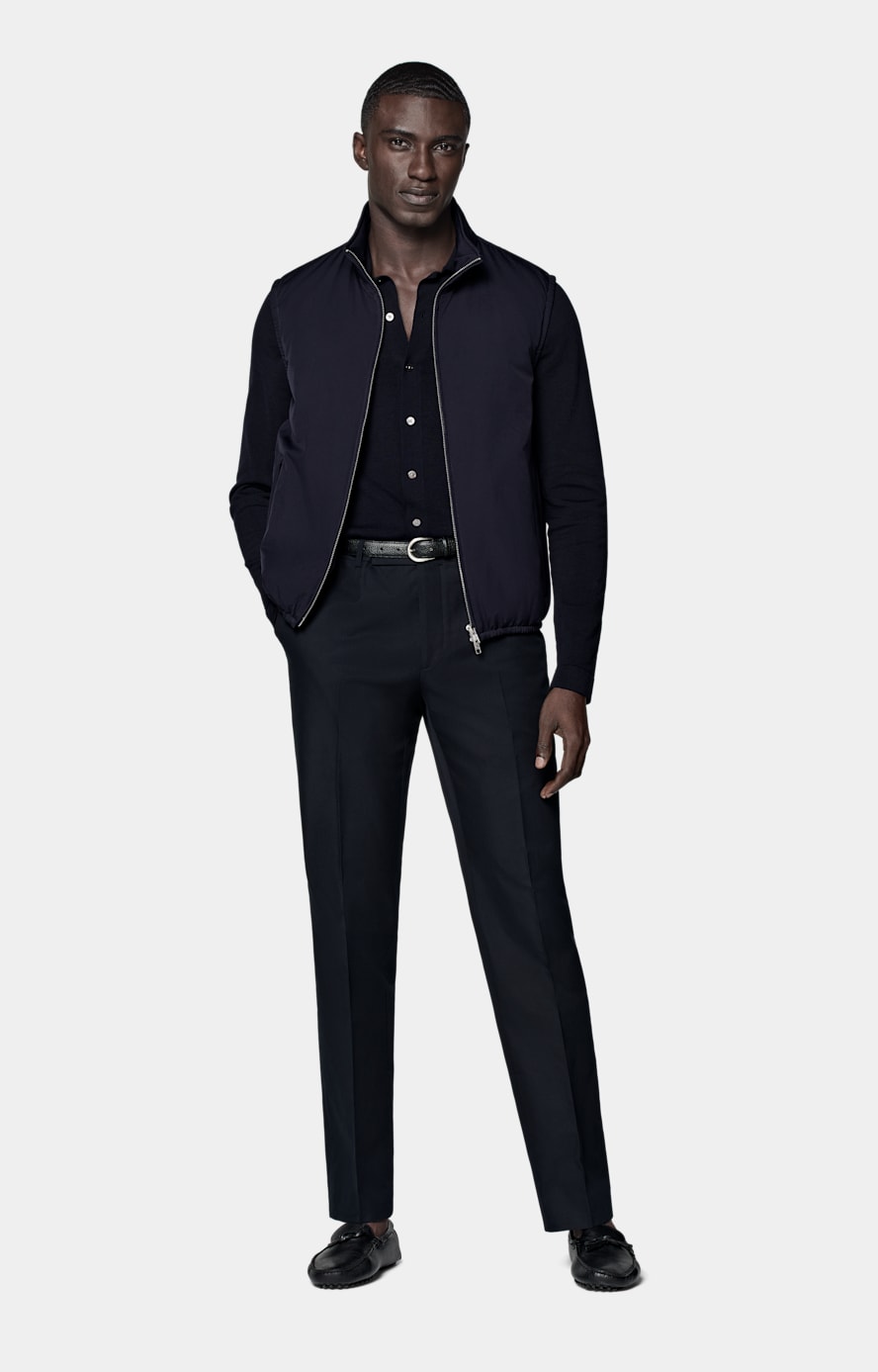 Navy Long Sleeve Polo Cardigan