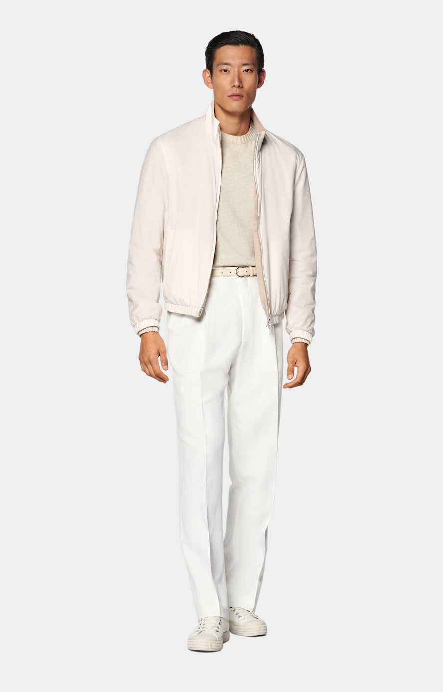 Off-White Wide Leg Straight Trousers