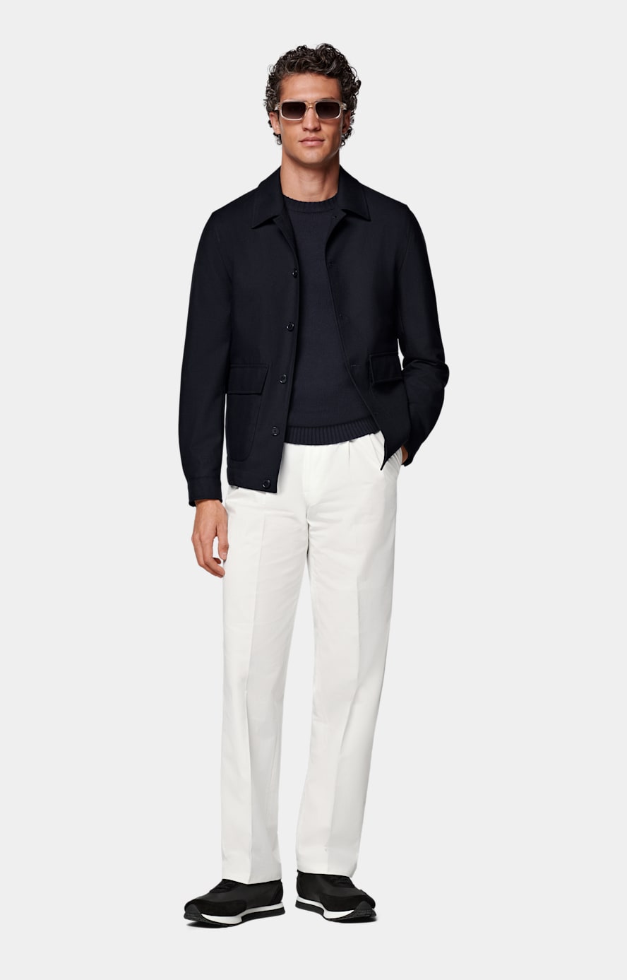 Off-White Wide Leg Straight Chinos