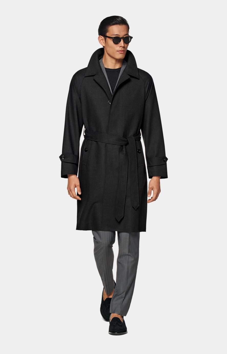 Havana Perennial Anzug mittelgrau Fischgrätmuster Tailored Fit